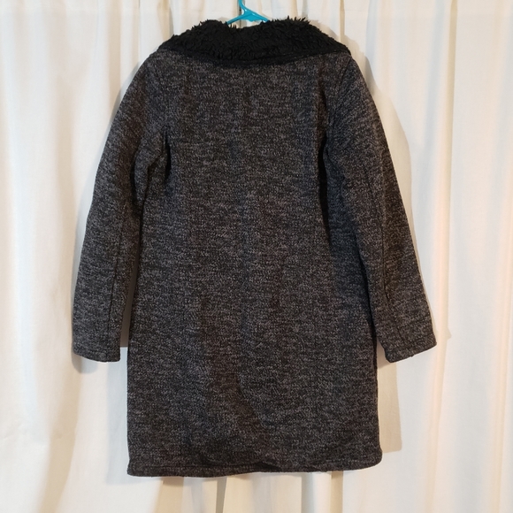 DB Faux Fur Knit Button Down Pea Coat - Medium - Picture 2 of 10